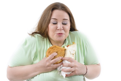 Corpulent Woman Having Addiction to Unhealthy Food